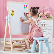 儿童画板家用小黑板无尘支架式，可擦写字教学双面，白板宝宝画架磁性