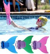 硅胶小孩浮潜潜水装备人鱼尾巴，美人鱼脚蹼游泳专用儿童训练可调节