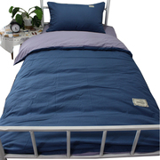 纯色被套床单三件套2蓝色一米五被罩四件套学生宿舍单人床上用品6