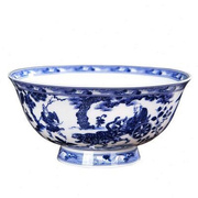 泉讨青花瓷碗中式家用米饭碗面碗特色仿古碗高脚碗单碗餐具6英寸