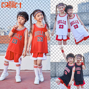 童装公牛队23号篮球服套装儿童，1号比赛出场宝宝，篮球衣印号字定制