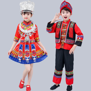 儿童少数民族服装幼儿园民族风舞蹈服装广西三月三壮族演出服男童