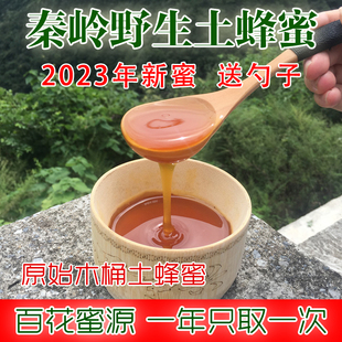 2023新蜜秦岭野生土蜂蜜农家，纯正天然百花蜜，中华蜂蜜崖蜜液体500g