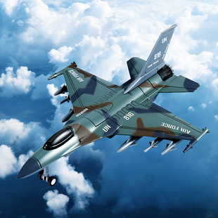 合金苏35战斗机，f16歼击机鱼鹰客运输机，模型回力声光玩具航模飞机