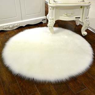 长毛绒圆形地毯电脑椅子地毯仿羊毛地垫吊篮地毯蝴蝶椅子现代简约
