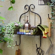 原介铁艺壁挂置物架花园阳台墙壁装饰挂钩多功能工具收纳架