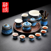陶瓷茶具套装客厅家用功夫，茶杯盖碗小套组，办公室轻奢高档泡茶瓷器