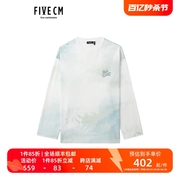 5cm/FIVECM男装扎染长袖T恤2024春季时尚潮男上衣2100S4M