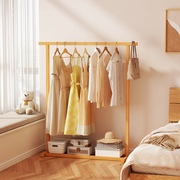挂衣架落地卧室木质衣服，收纳架家用晾衣架，房间衣帽架简易实木衣架