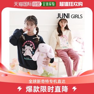 韩国直邮JUNI GIRLS 粉红色 BONY泡泡袖T恤_拉绒