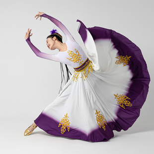 新疆舞蹈演出服维吾族表演服装大摆裙艺考连衣裙，少数民族服装