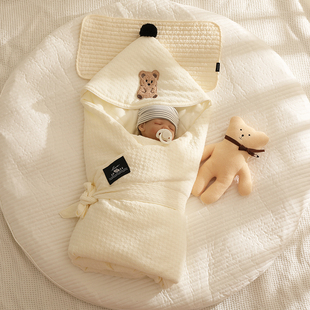 婴儿包被加厚冬款新生儿用品，抱被春秋纯棉初生，宝宝襁褓包裹被外出