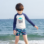儿童泳衣男童长袖分体速干衣中大童男孩温泉游泳衣防晒沙滩裤泳装