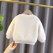 女童外套1女宝宝秋冬天衣服，0-4岁婴儿加绒上衣外出服小女孩，毛毛衣(毛毛衣)