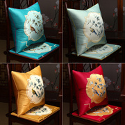 新中式椅垫古典刺绣实木椅子坐垫，圈椅茶桌餐椅垫，海绵防滑垫子定制