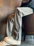 cleanfit灯芯绒裤子男款，美式vibe微喇拉链卫裤直筒，垂感修身休闲裤