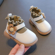 女宝宝冬季鞋子加绒鞋，0一1-3岁婴儿软底，学步鞋冬款短靴公主二棉鞋