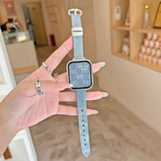 复古牛仔适用苹果iWatchs9表带牛仔帆布appleWatch se/Ultra2手表带男女创意个性苹果手表s8s7s6腕带