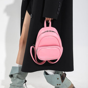 韩国流行小粉色双肩，包包女2023潮小背包，学生上课大容量背包
