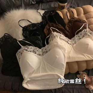 韩版蕾丝拼接小吊带背心，女内搭夏季纯欲性感无袖打底上衣