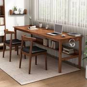 北欧实木书桌双人电脑桌家用卧室学习桌写字桌客厅长条桌子工作台