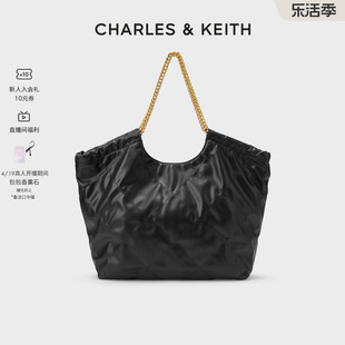 CHARLES&KEITH春夏女包CK2-30151287华夫大容量链条托特包女包