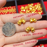 999足金并蒂铃兰花吊坠，黄金项链女款3d硬金花朵挂坠手链送礼套链