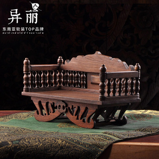 东南亚风格家居饰品沙发模型实木摆件客厅佛像底座玄关装饰