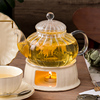玻璃花茶壶茶杯茶具套装创意，欧式耐热泡茶过滤功夫茶具陶瓷茶炉