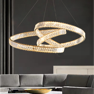 创意设计师款客厅水晶吊灯轻奢现代大厅主灯大气环形餐厅卧室灯具