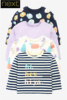 Next英国女童条纹豹纹紫色深蓝色长袖T恤四件纯棉478-293