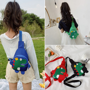 韩版儿童小腰包恐龙斜挎包，男童女童潮包可爱背包时尚胸包宝宝包包