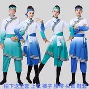 蒙古舞蹈演出服装男女成人少数民族舞蹈服现代民族服饰蒙古筷子舞