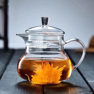 耐热茶壶 全玻璃迷你小容量月牙壶茶具 加厚红绿茶简易过滤泡茶壶