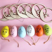 儿童上色彩绘涂鸦玩具模型手工彩色装饰彩蛋复活节仿真鸡蛋壳印刷