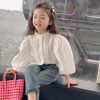 女童春装衬衫2024韩版白色洋气儿童上衣女孩春秋童装衬衣韩系