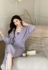 mimodk浪漫少女心紫色显肤白气质(白气质)优雅性感，包臀蝙蝠袖针织连衣裙
