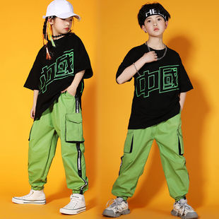 六一儿童表演服男童中国风，街舞嘻哈套装女孩，爵士舞演出服学生班服