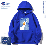 NASA联名克莱因蓝鸭子卫衣男女款2023秋季潮流宽松连帽衫外套
