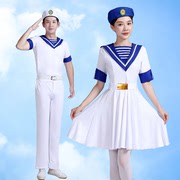 成人海军风演出服装，水手服套装短袖女兵舞蹈，运动会大合唱表演服装