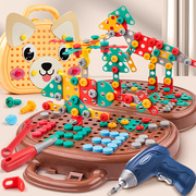 儿童拧螺丝钉电钻修理工具箱宝宝，拆装益智组装男孩玩具新年礼物