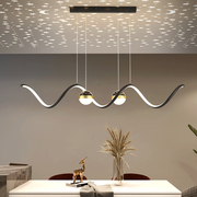 现代简约轻奢网红餐厅吊灯设计师饭厅吧台led灯创意星空投影灯具