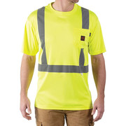 Walls荧光色短袖T恤体恤反光夜间工作透气舒适男女安全工作骑行服