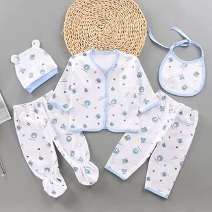 礼盒五件装0-3月初生婴儿，内衣套装新生宝宝卡通棉衣