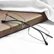 无框眼镜纯钛超轻镜架，镶黑边可配近视眼镜男有度数成品防蓝光