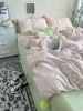 卡诗妮粉色ins少女心水洗，棉床上四件套，绿色全棉纯棉被套床单床笠