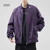 xaka2024美式高街工装夹克，男休闲棒球，服领飞行员潮流春秋休闲外套