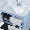 地中海浴室柜组合蓝色，洗手池小户型挂墙式卫生间洗脸盆洗手盆美式
