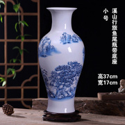 景德镇陶瓷器花瓶摆件新中式客厅插花家居装饰工艺品大号白色瓷瓶