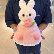 七夕创意公仔公主兔兔卡通，礼物变身花束兔兔毛绒，可爱花束玩偶送